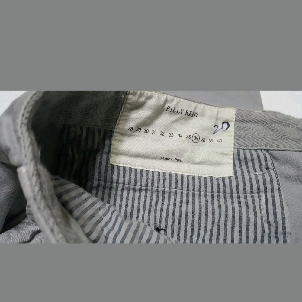 Men's Gray Billy Reid Chino Trouser sz 36x30 - Picture 4 of 6
